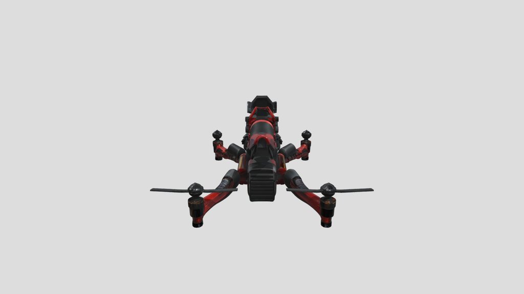 Red armed drone