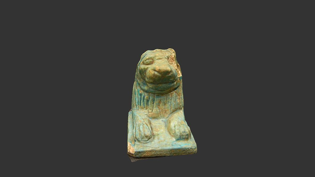 Faience Lion Figurine