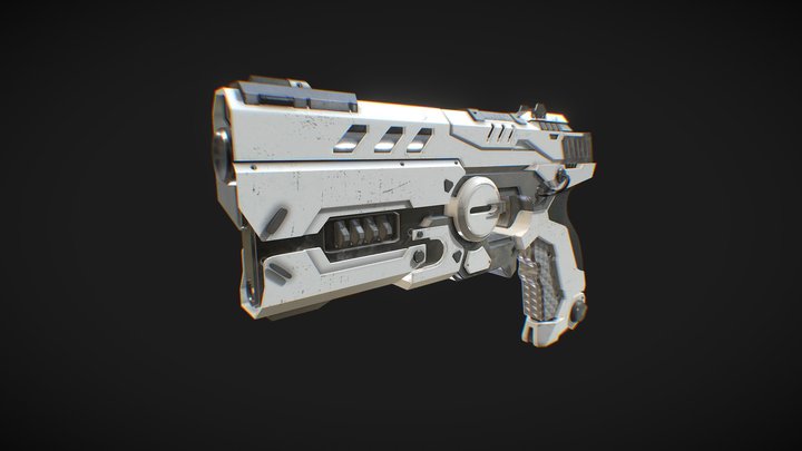 Sci-Fi Cyberpunk Gun 3D Model