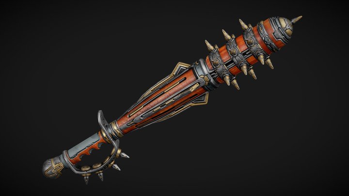Sci Fi Mace (Game-ready-asset) 3D Model