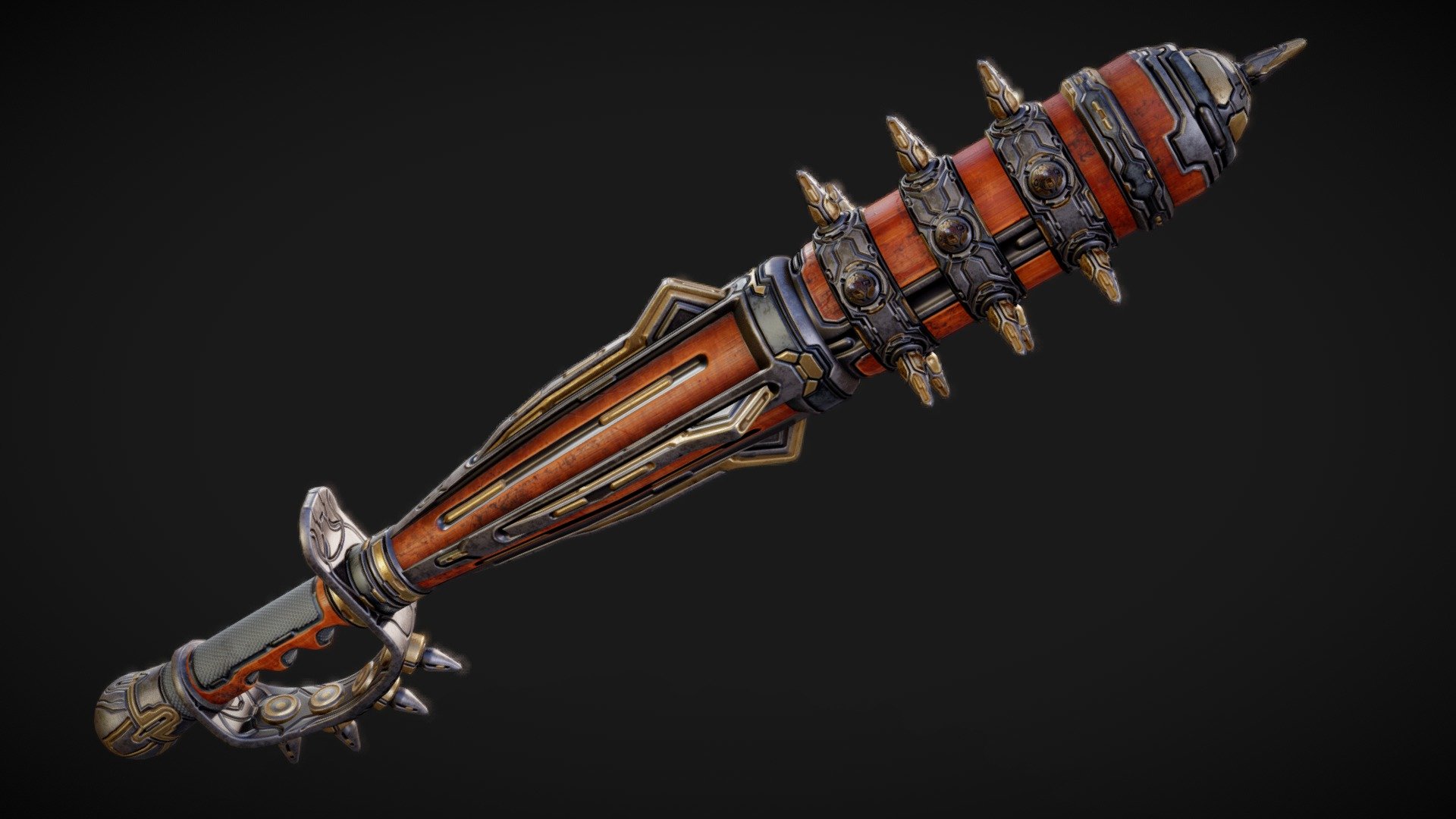 Sci Fi Mace (Game-ready-asset) - Download Free 3D model by Sambit_Raut ...