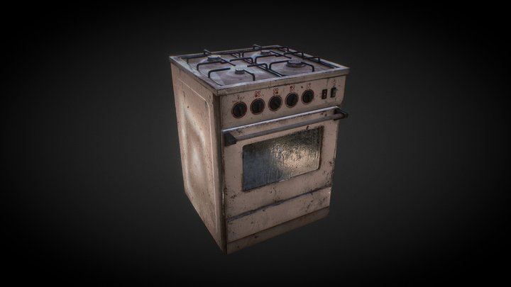 Old Rusty Stove 3D Model