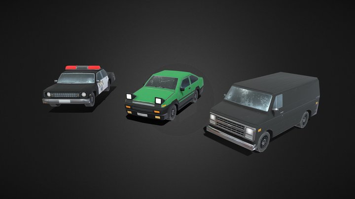Low-Poly Cars 3D Model