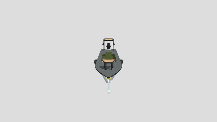 Army_Green_Skiff 3D Model