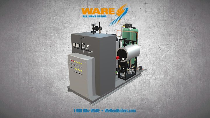 30 HP HIGH PRESSURE SKID MOUNTED ELECTRIC BOILER 3D Model