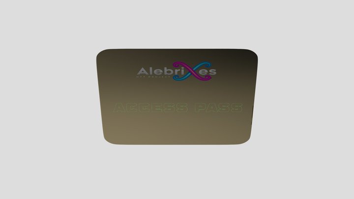 og gold white card 3D Model