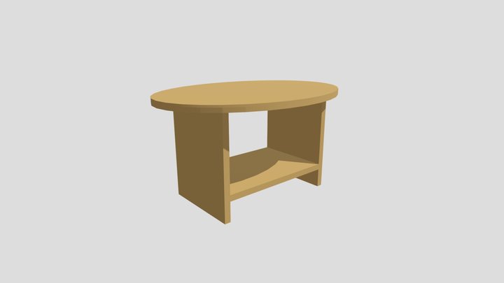 Low Poly Oval Coffee Table – Free 3D Model STL