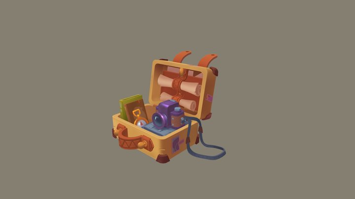 Traveler's Suitcase 3D Model