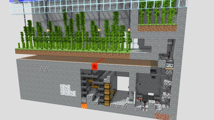 Bamboo farm for Minecraft 1.16.2 Java edition 3D Model