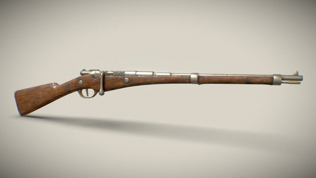 FREE French Berthier Rifle WW1-WW2 Weapon
