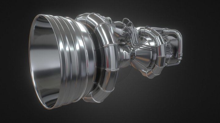 Ship Thruster - Chromed 3D Model