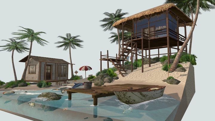 DAE Diorama - By the ocean 3D Model