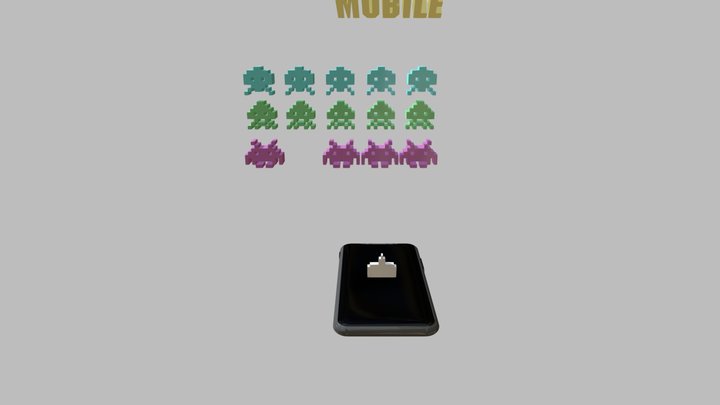 Space Invaders Mobile Animation 3D Model