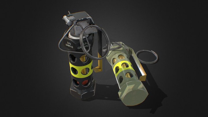 Stun Grenades pack of 2 3D Model