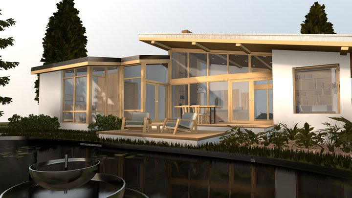 The Pond House 3D Model