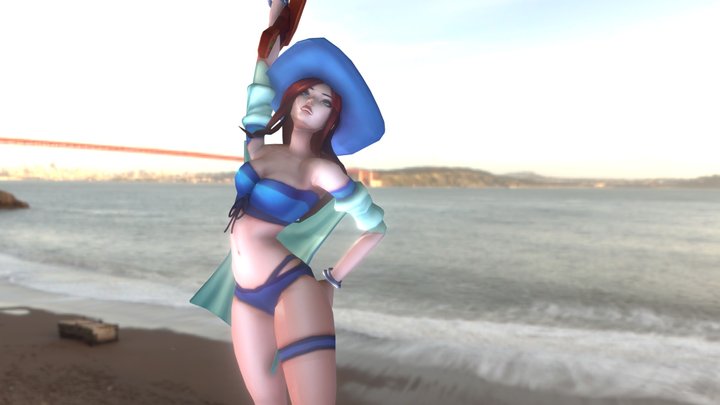 Pool party Caitlyn Aquamarine 3D Model