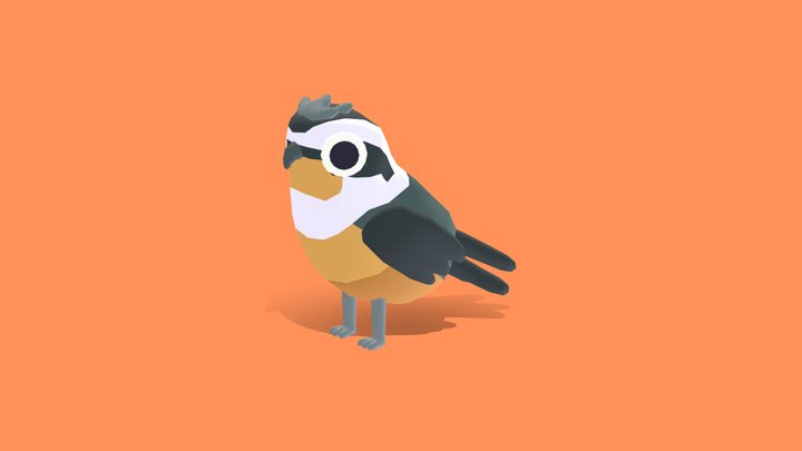 Collared Falconet - Quirky Series 3D Model