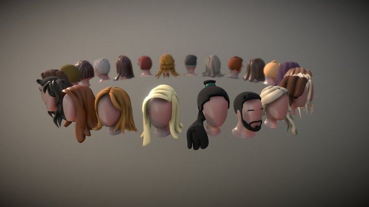 Stylized Haircuts 3D Model