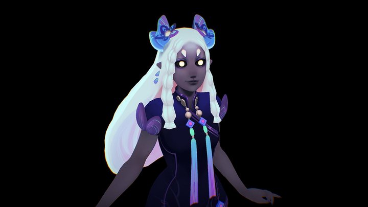 Lunar Nymph - Hand Painted - Low Poly 3D Model