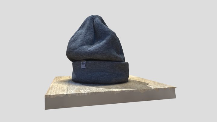A Grey beanie hat made of wool, realityscan 3D Model
