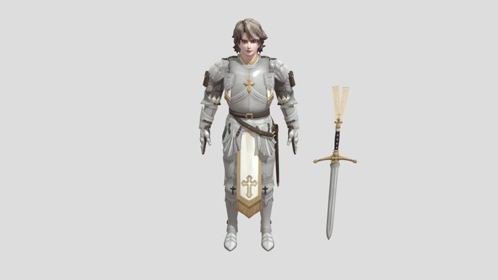 Stylised Holy Knight Character 3D Model