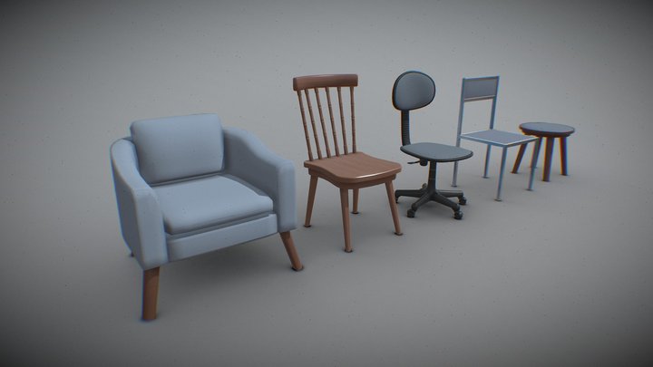 Fundamental Furniture - Chairs 3D Model