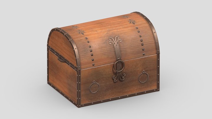 Treasure Chest Box 08 Low-poly PBR Realistic 3D Model