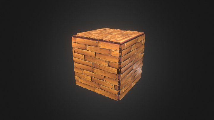 Stylized Wood Planks Material 3D Model