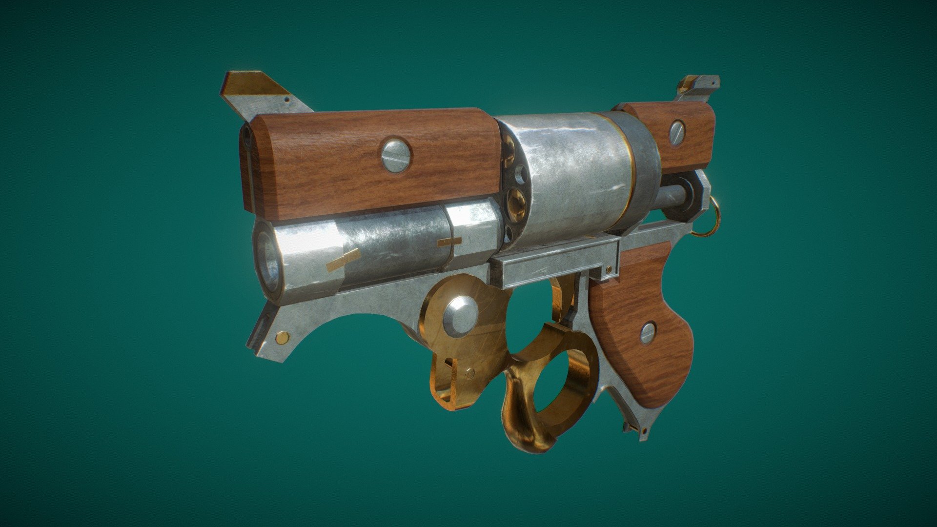 Steampunk Revolver - Download Free 3D model by Virginia Vidonis ...