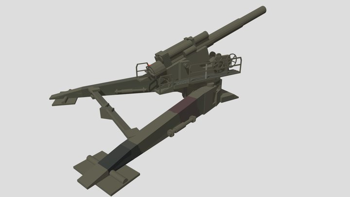 240 mm howitzer M1 "Black Dragon", R.O.C Army 3D Model