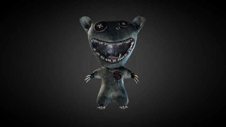 Halloween Horror Teddy Game Character 3D Model