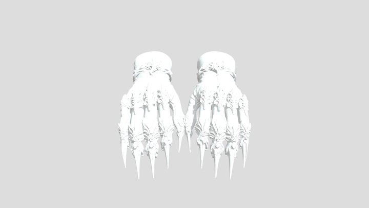 Silver Claw Gauntlets 3D Model