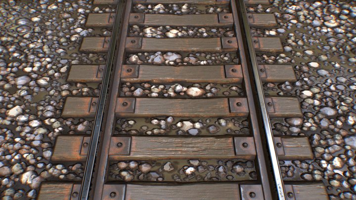 PBR Rail Material 3D Model