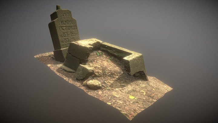 Photorealistic Scanned Broken Grave LOD 0-3 3D Model