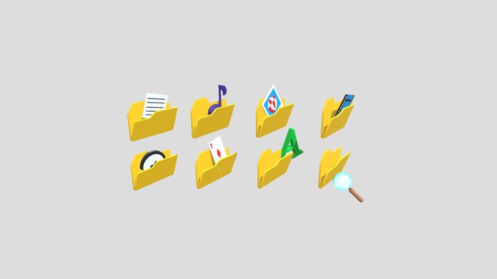 Windows XP file set 3D Model