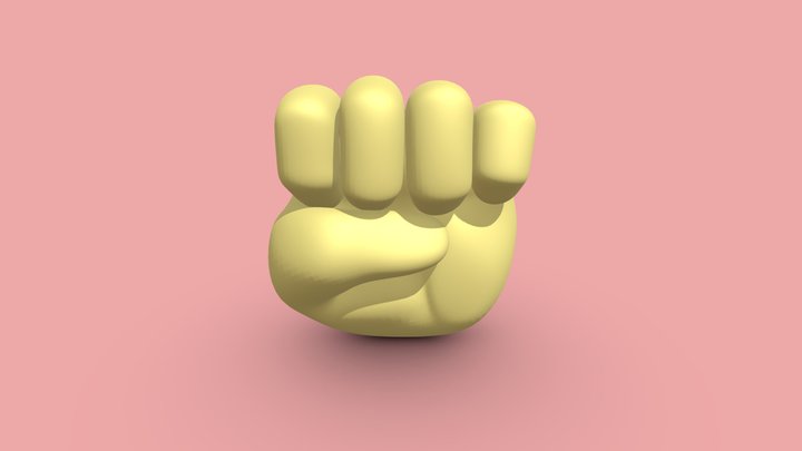 Raised Fist Emoji 3D Model