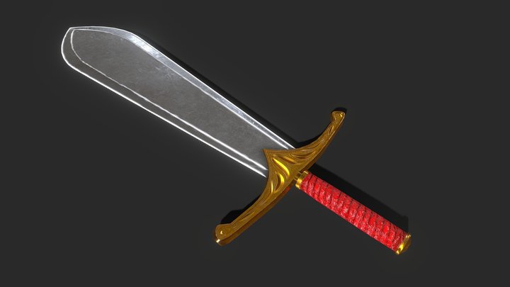knightly arming sword Low poly