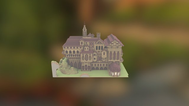Herobrines Mansion By Hypixel.(Noerdy rendered) 3D Model