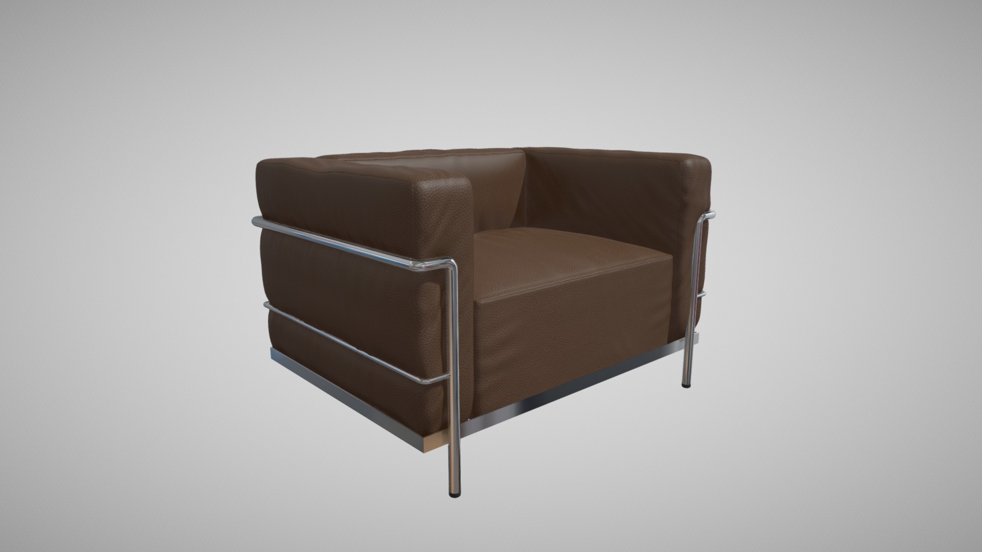 3D model Lc3 Poltrona - This is a 3D model of the Lc3 Poltrona. The 3D model is about a brown leather chair.