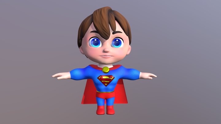 Superman Kid 3D Model