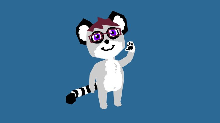 Shiro the lemur 3D Model