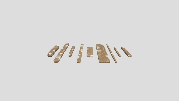 Common Wood Plank Dimensions 3D Model