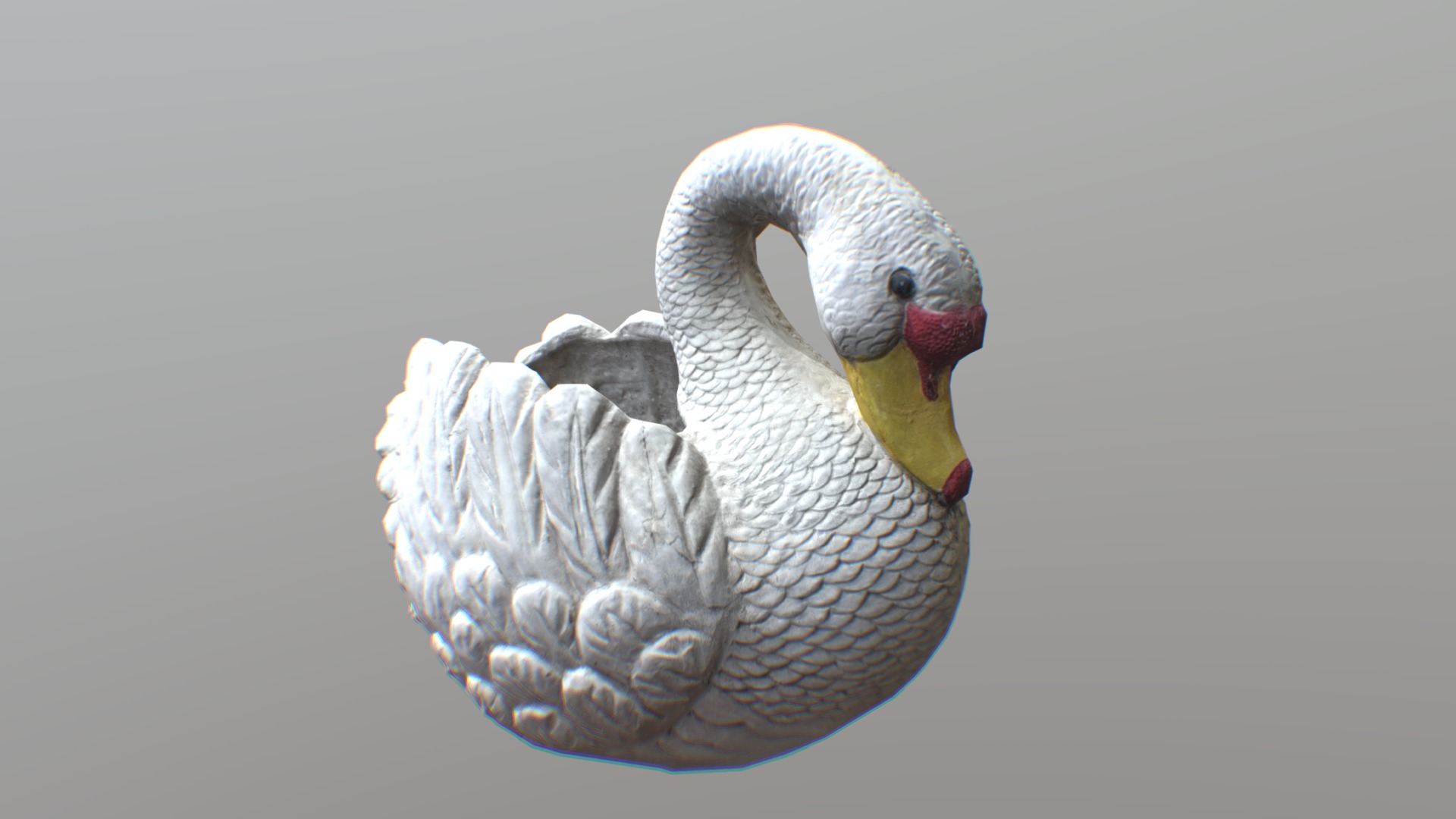3D model Swan - This is a 3D model of the Swan. The 3D model is about a white swan with a yellow beak.