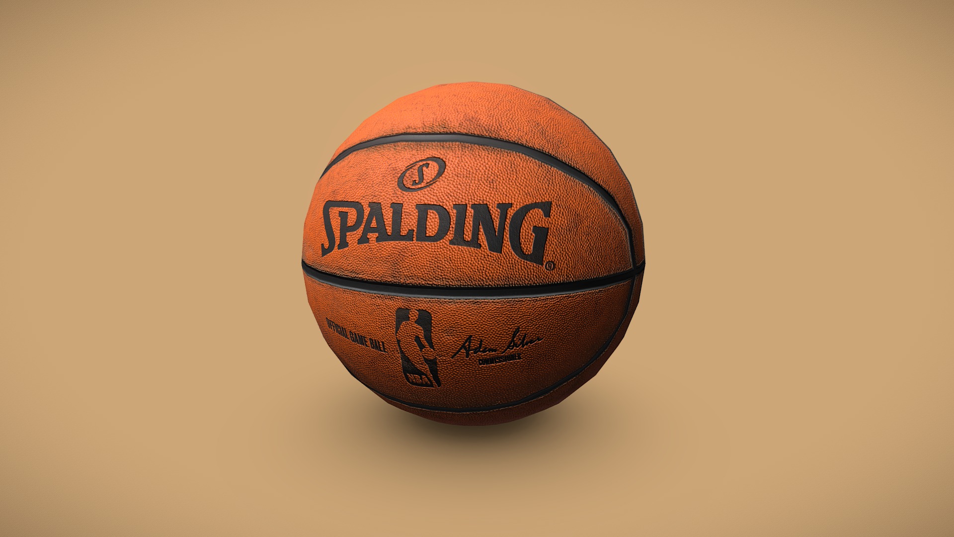 3D model Low poly Basketball Spalding - This is a 3D model of the Low poly Basketball Spalding. The 3D model is about a basketball with a red and white ball on it.