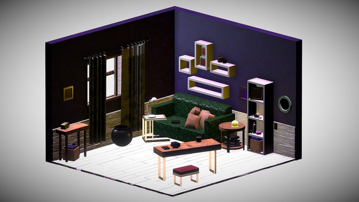 Isometric Room: City Witch 3D Model