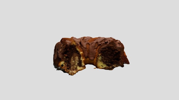 Chocolate marble Bundt cake half eaten – Modello 3D gratuito STL