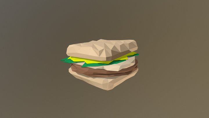 Low-Poly Sandwich 3D Model