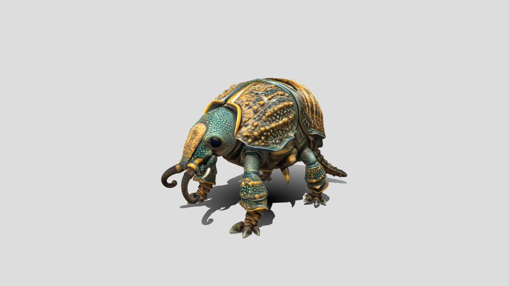 Emerald Armadillo 3d model free