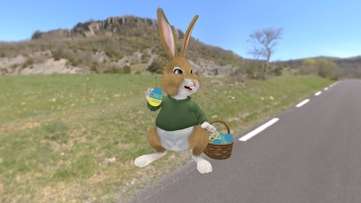Easter bunny FreeFen 3D Model