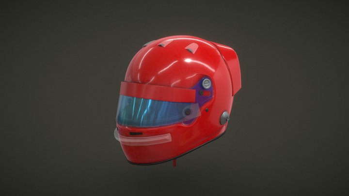 Modern F1 Racing Helmet 3D Model